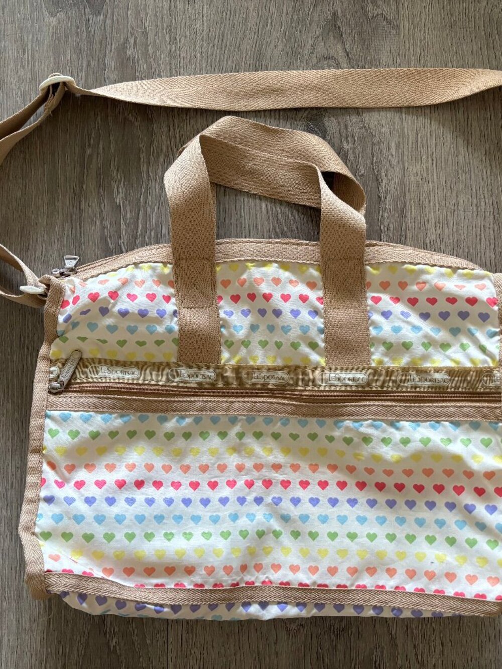 Le Sportsac  reinbow color heart medium boston bag